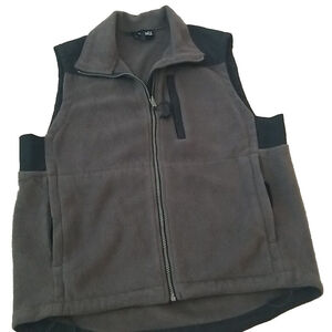 Vintage Campmor Fleece Vest Mens MEDIUM Brown Black Full Zip CAMPING HIKING M
